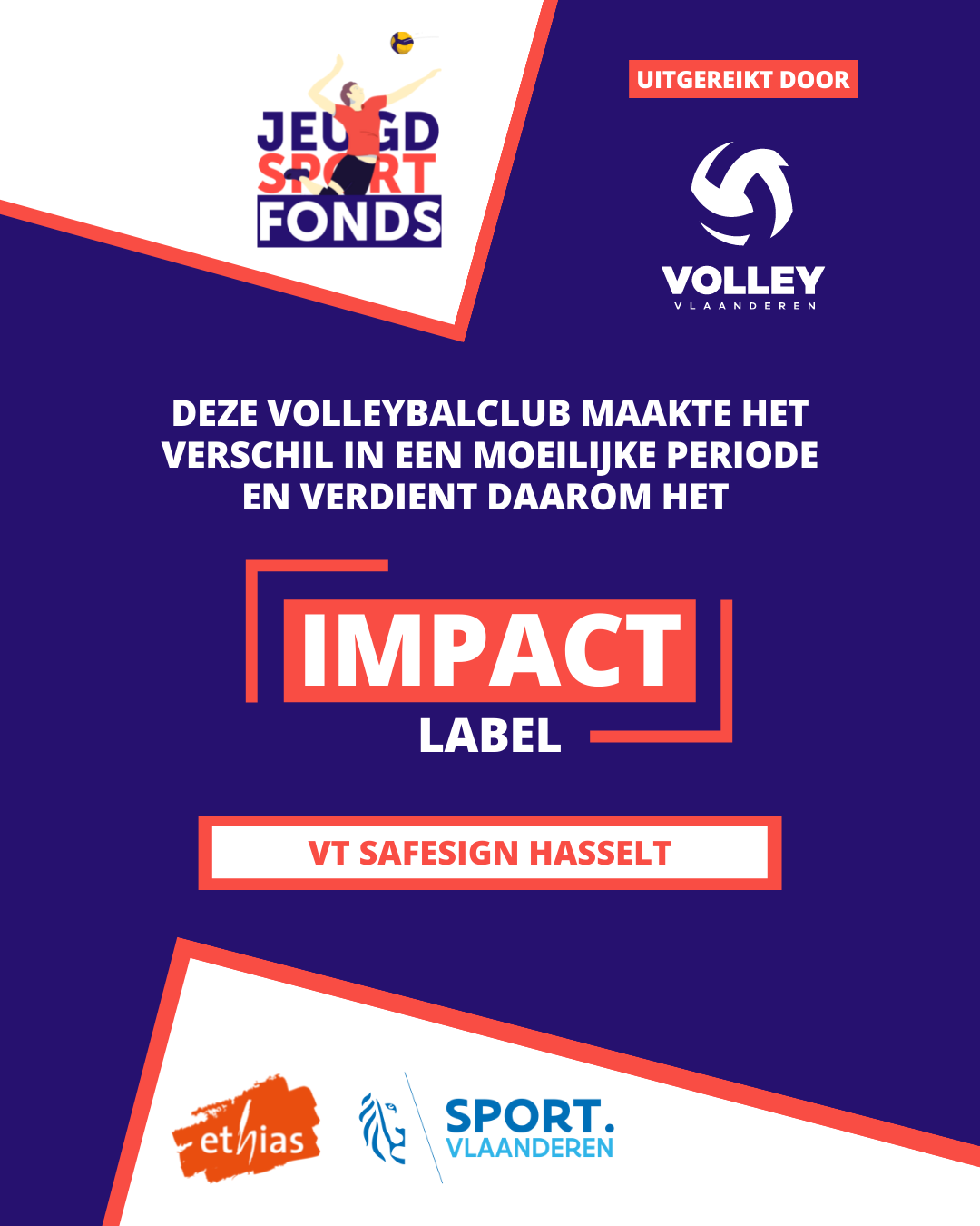 VT SafeSign Hasselt kreeg het IMPACT label